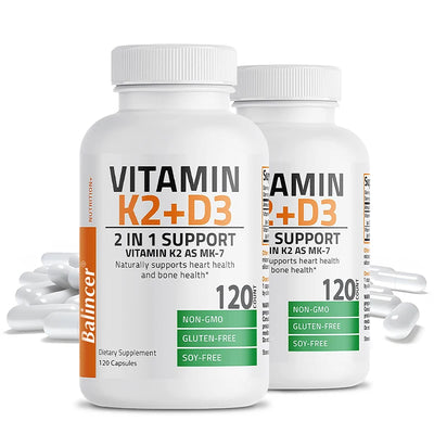 Vitamin D3 + K2(MK7) Supplement - Bone, Joint, Heart, Immune, Teeth and Skin Health Support - Non-GMO Supplement Amazondiabacai