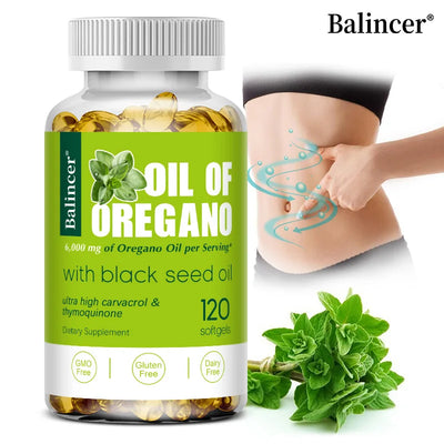 Oregano Oil Capsules-Improves Digestion and Intestinal Health,Balances Intestinal Flora,Boosts Blood Circulation,Immune System Amazondiabacai