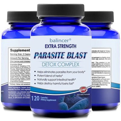 Parasite Cleanse Gut Detox Complex Supports Gut Cleansing - Removes Parasites From The Body and Helps with Immune Health bottles