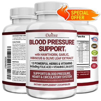 Blood Pressure Support Supplement - Supports Fat Metabolism, Blood Circulation, Healthy Brain, Heart, Blood Vessels Amazondiabacai