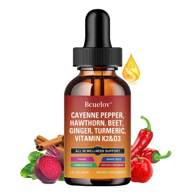Cayenne Pepper Drops, Cayenne Pepper Hawthorn Beetroot Drops, Organic Cayenne Pepper Supplement, Energy, Weight, Metabolism Amazondiabacai