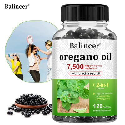 Balincer Oregano Oil Capsule 30/60/120 Softgels, Natural Immune Support Promotes Healthy Digestion&Gut Flora Dietary Supplement Amazondiabacai
