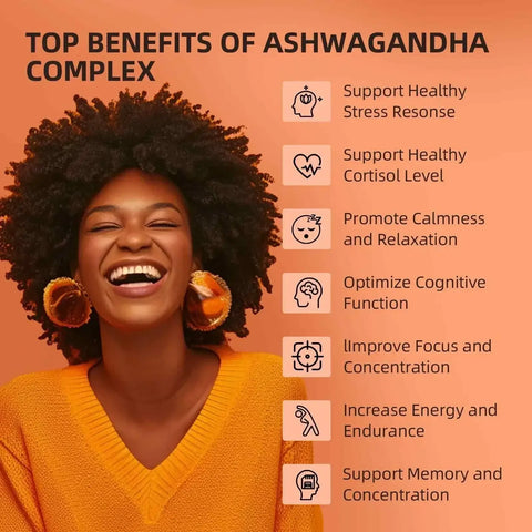 Ashwagandha Calm ComplexnutriamazonianutriamazoniaAshwagandha Calm Complex 8-in-1 Adaptogen Blend by HappieVita
Introduction
HappieVita's Ashwagandha Calm Complex, from Nutriamazonia, is a 4000 mg daily blend for adAshwagandha Calm Complex - Stress Relief And Focus HappieVita
