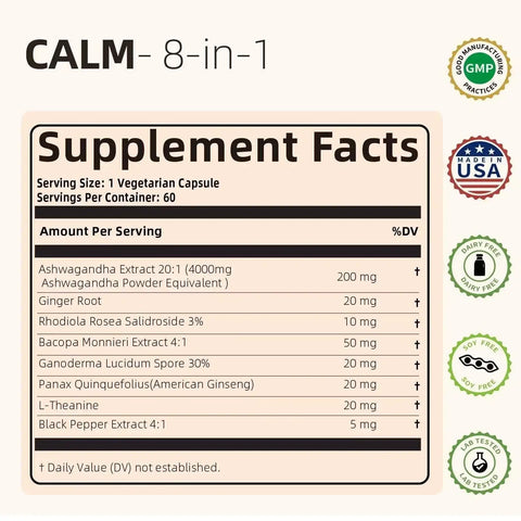 Ashwagandha Calm ComplexnutriamazonianutriamazoniaAshwagandha Calm Complex 8-in-1 Adaptogen Blend by HappieVita
Introduction
HappieVita's Ashwagandha Calm Complex, from Nutriamazonia, is a 4000 mg daily blend for adAshwagandha Calm Complex - Stress Relief And Focus HappieVita