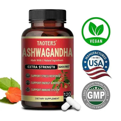 Soomiig Ashwagandha vegan supplement for mood, energy, and immune support, 120 capsules, made in USA, GMP certified