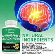 Ashwagandha with Black PeppernutriamazonianutriamazoniaAshwagandha with Black Pepper: Stress Relief &amp; Focus
Introduction
A unisex daily supplement that blends organic ashwagandha with black pepper to support stress rAshwagandha - Stress Relief and Focus Bunkell Premium