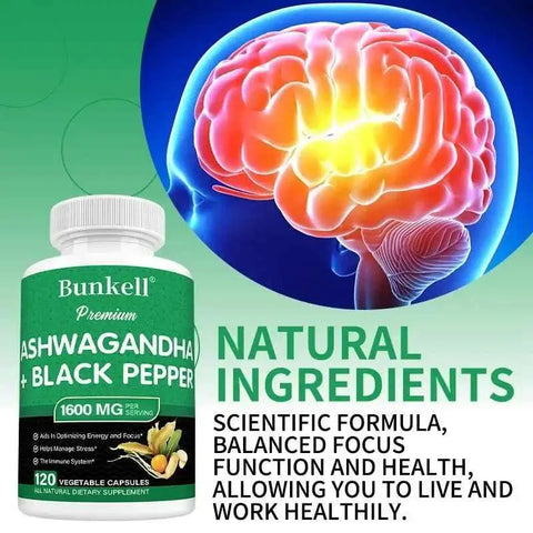 Ashwagandha with Black PeppernutriamazonianutriamazoniaAshwagandha with Black Pepper: Stress Relief &amp; Focus
Introduction
A unisex daily supplement that blends organic ashwagandha with black pepper to support stress rAshwagandha - Stress Relief and Focus Bunkell Premium